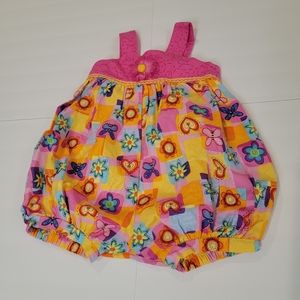 Smocked Bubble Chicken Noodle San Francisco Romper Multi Color Size 9M Flowers